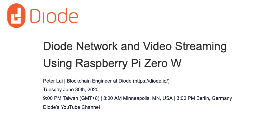 Diode Network and Video Streaming Using Raspberry Pi Zero W